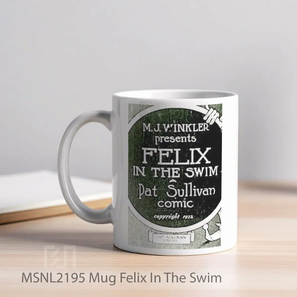 Mug Felix In The Swim Gelas Keramik Tema Film MSNL2195 - Tampak Kiri