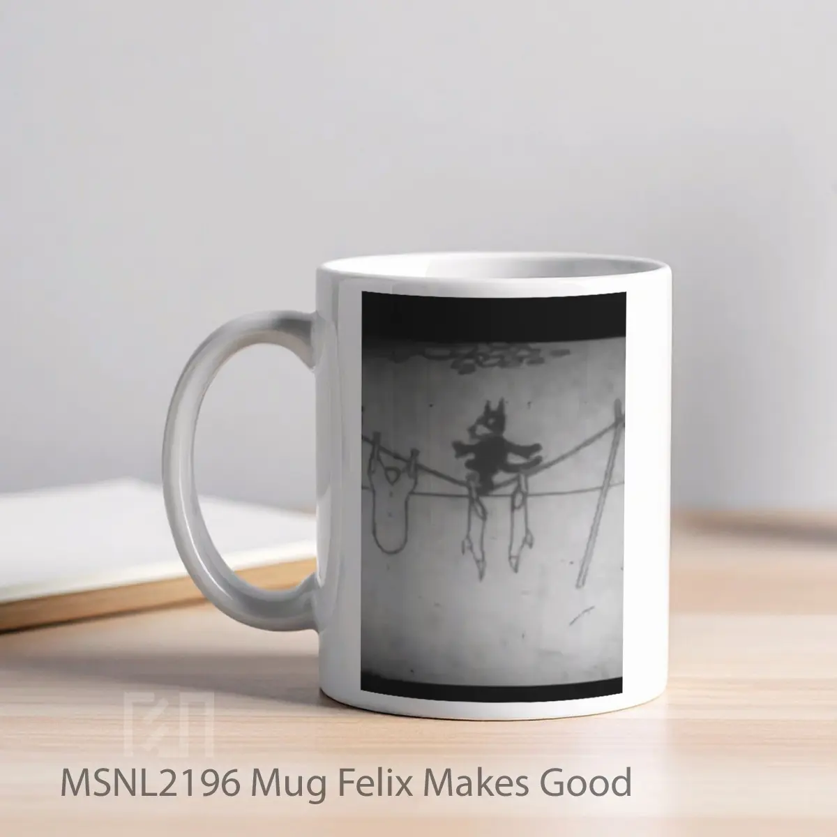 Mug Felix Makes Good Gelas Keramik Tema Film MSNL2196 - Tampak Kiri