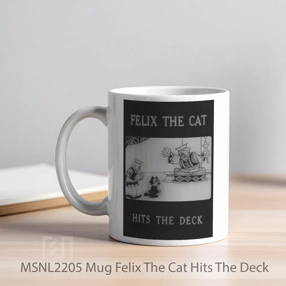 Mug Felix The Cat Hits The Deck Gelas Keramik Tema Film MSNL2205 - Tampak Kiri