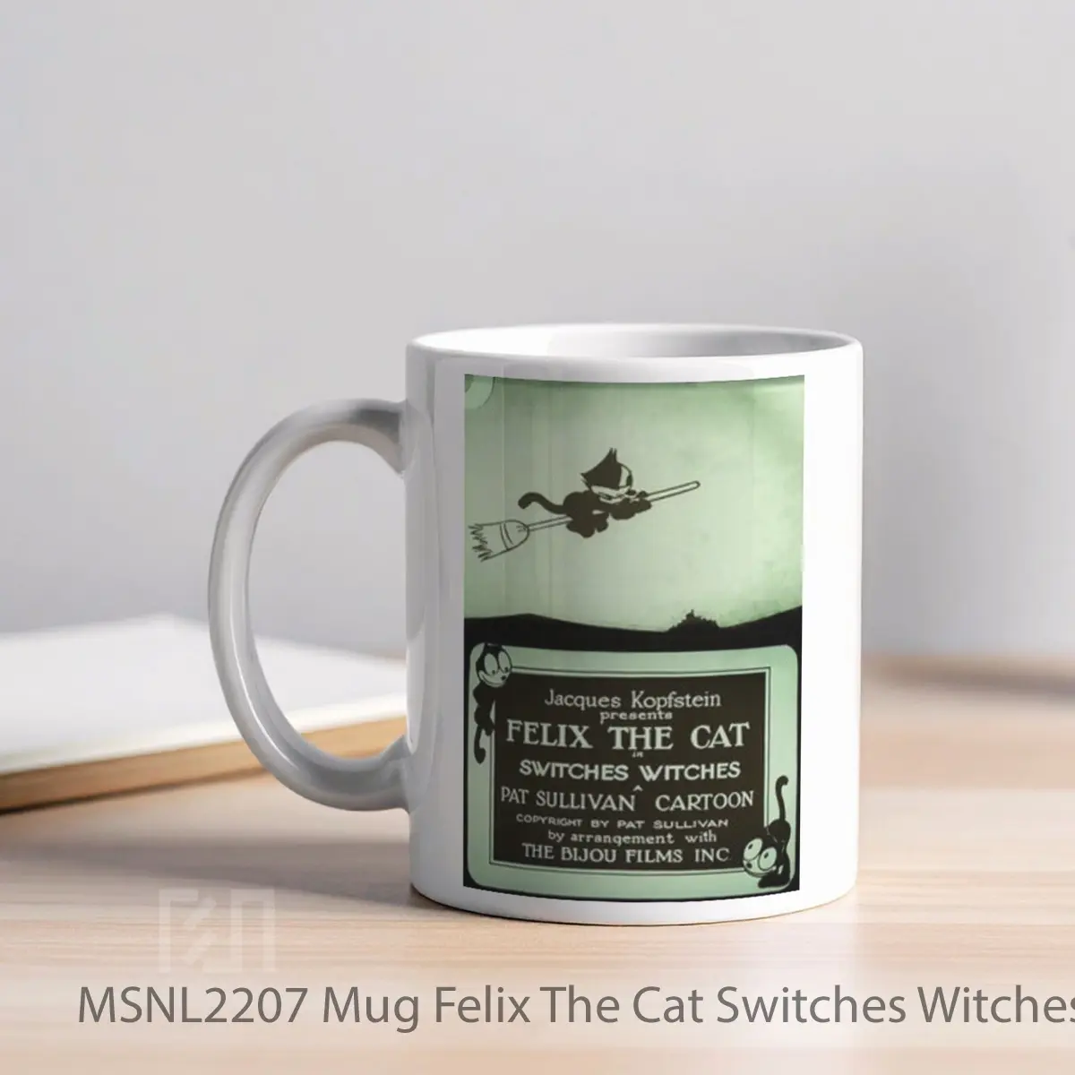 Mug Felix The Cat Switches Witches Gelas Keramik Tema Film MSNL2207 - Tampak Kiri