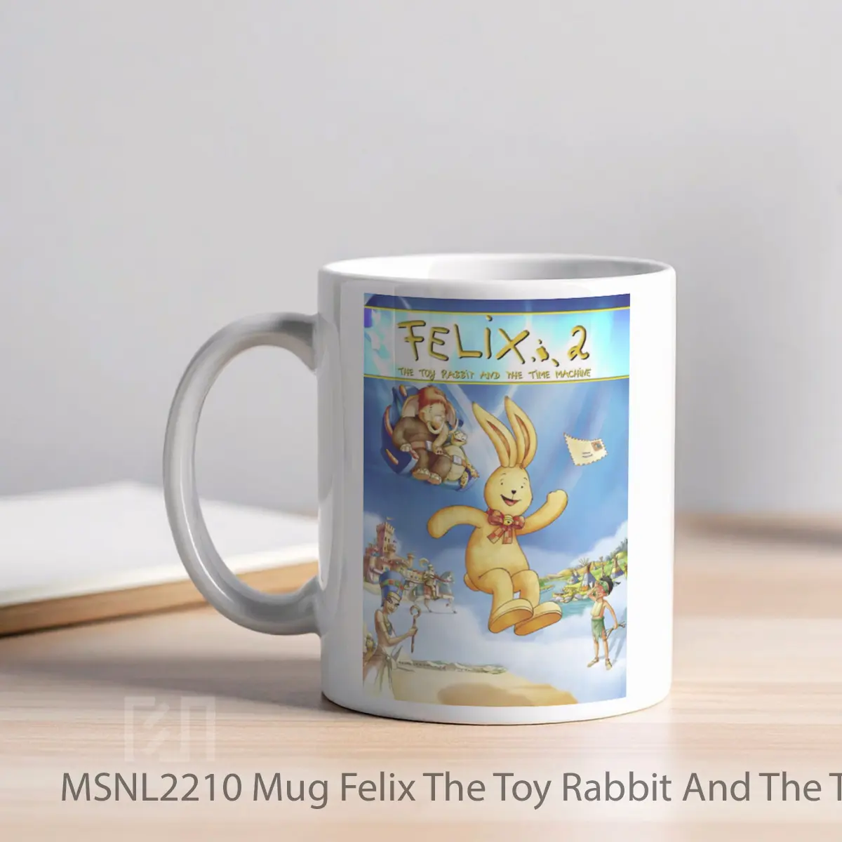 Mug Felix The Toy Rabbit And The Time Machine Gelas Keramik Tema Film MSNL2210 - Tampak Kiri