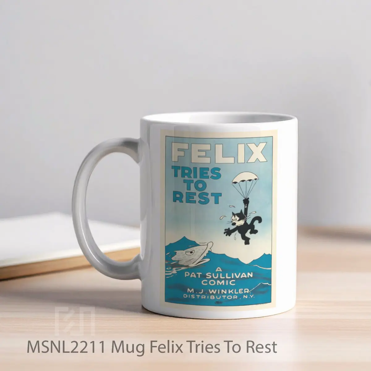 Mug Felix Tries To Rest Gelas Keramik Tema Film MSNL2211 - Tampak Kiri