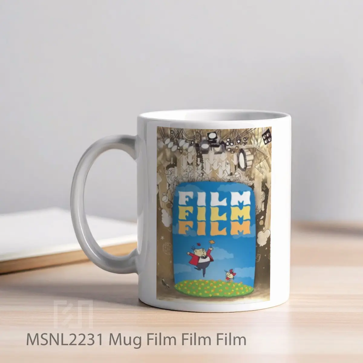 Mug Film Film Film Gelas Keramik Tema Film MSNL2231 - Tampak Kiri
