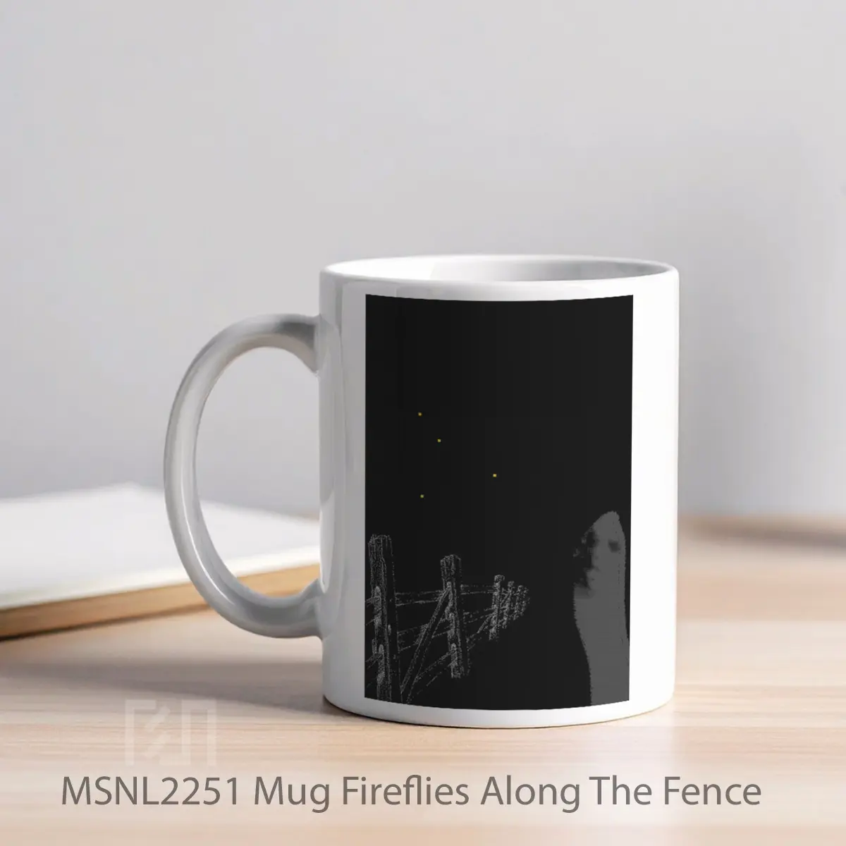 Mug Fireflies Along The Fence Gelas Keramik Tema Film MSNL2251 - Tampak Kiri