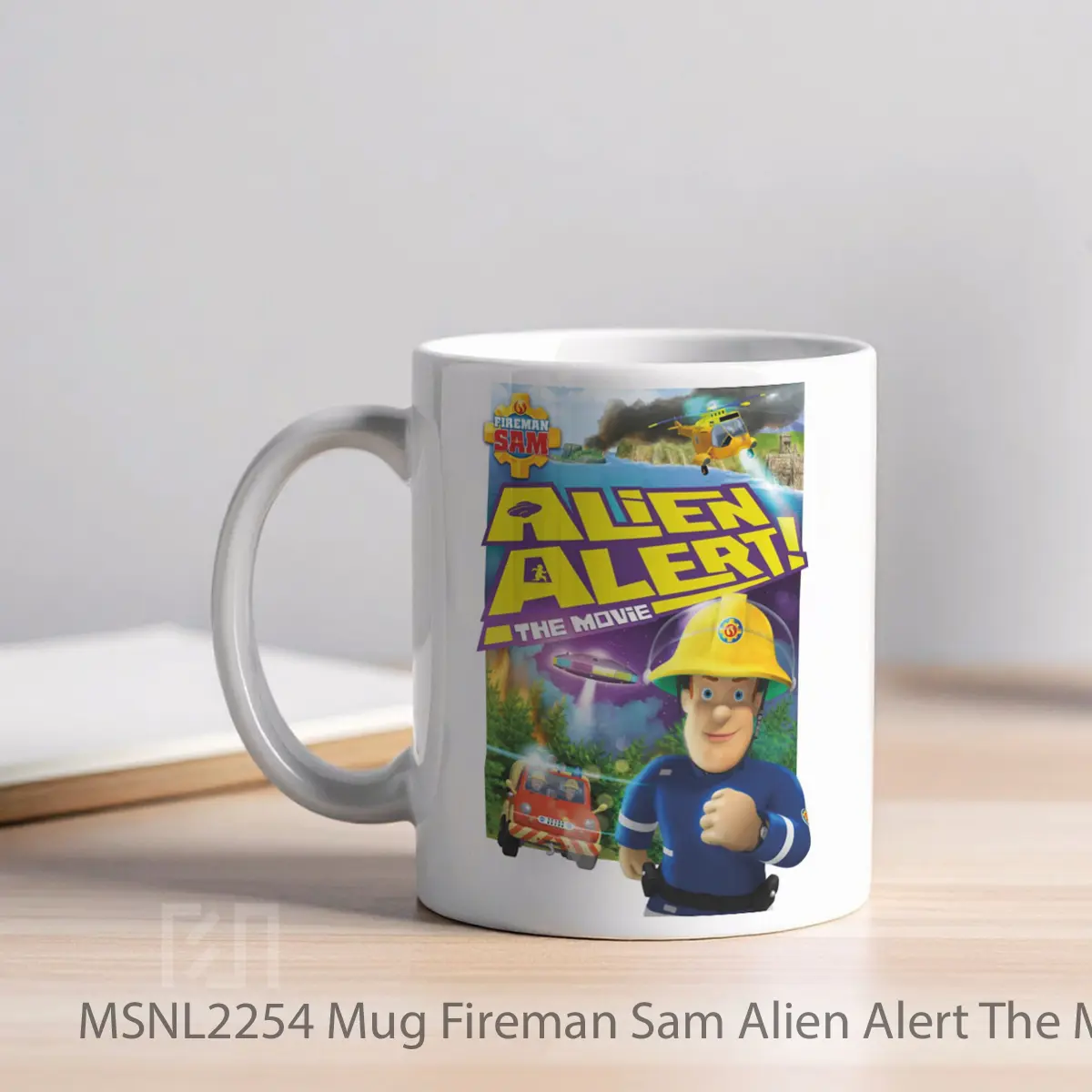 Mug Fireman Sam Alien Alert The Movie Gelas Keramik Tema Film MSNL2254 - Tampak Kiri