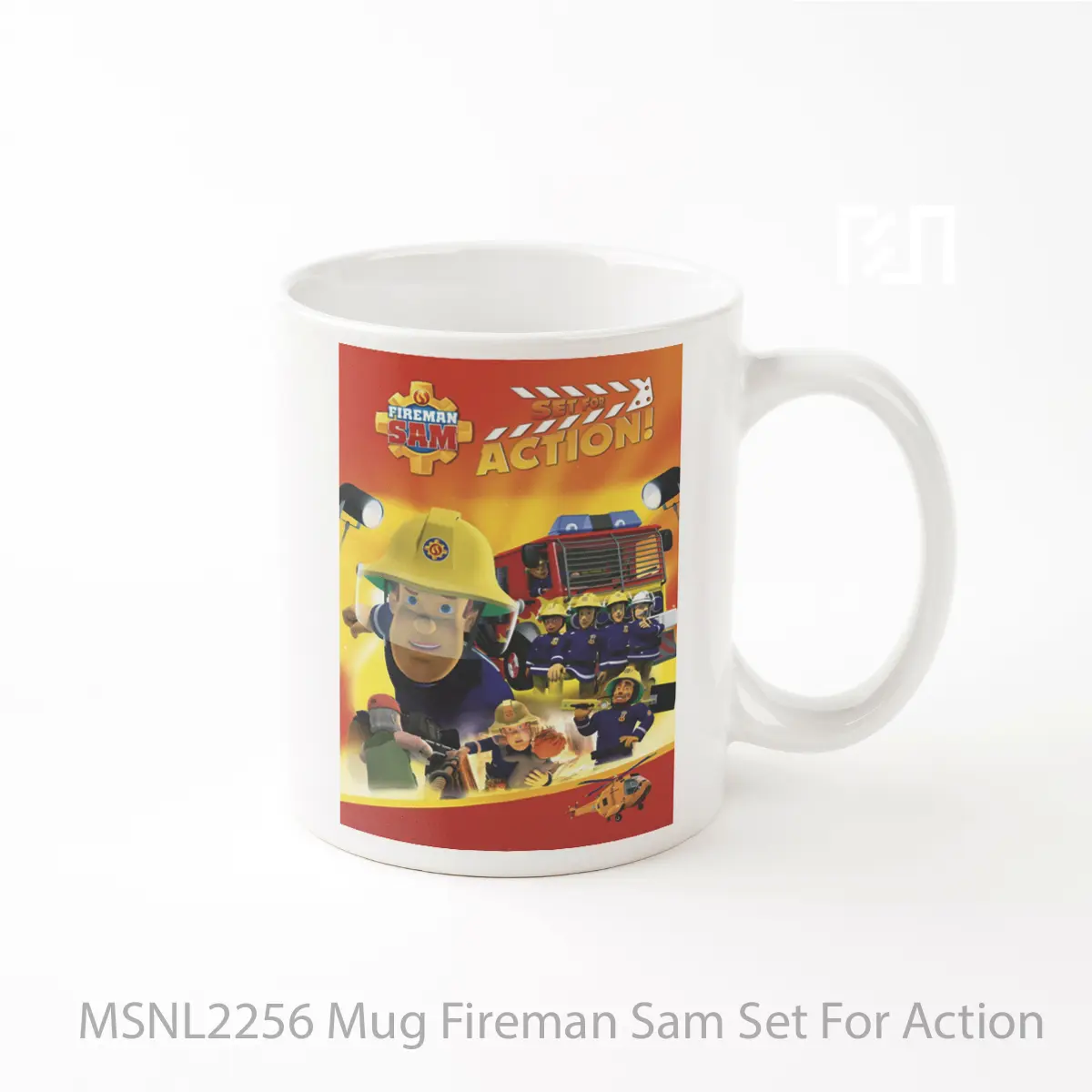 Mug Fireman Sam Set For Action Gelas Keramik Tema Film MSNL2256
