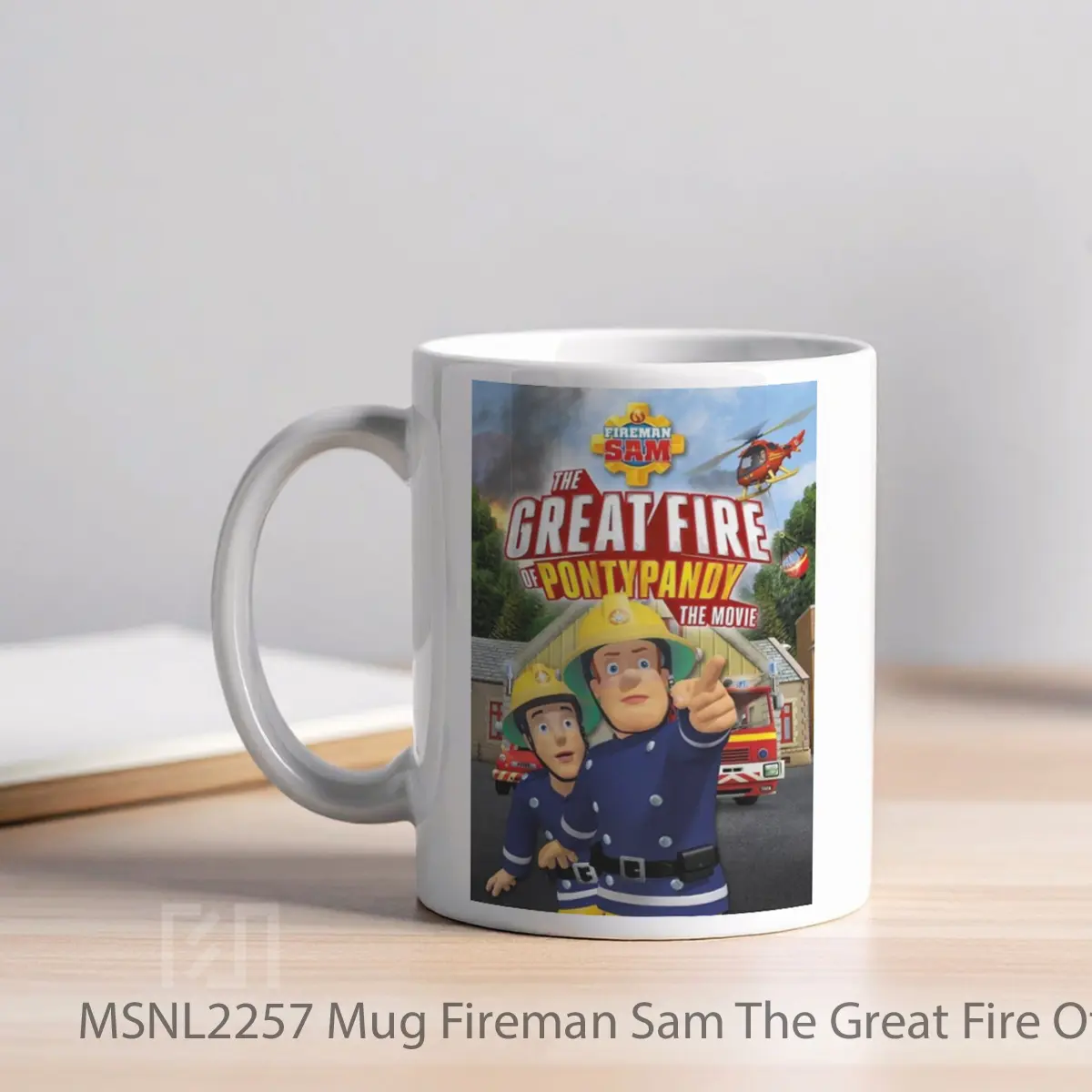 Mug Fireman Sam The Great Fire Of Pontypandy Gelas Keramik Tema Film MSNL2257 - Tampak Kiri