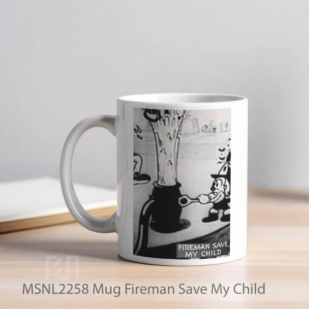 Mug Fireman Save My Child Gelas Keramik Tema Film MSNL2258 - Tampak Kiri