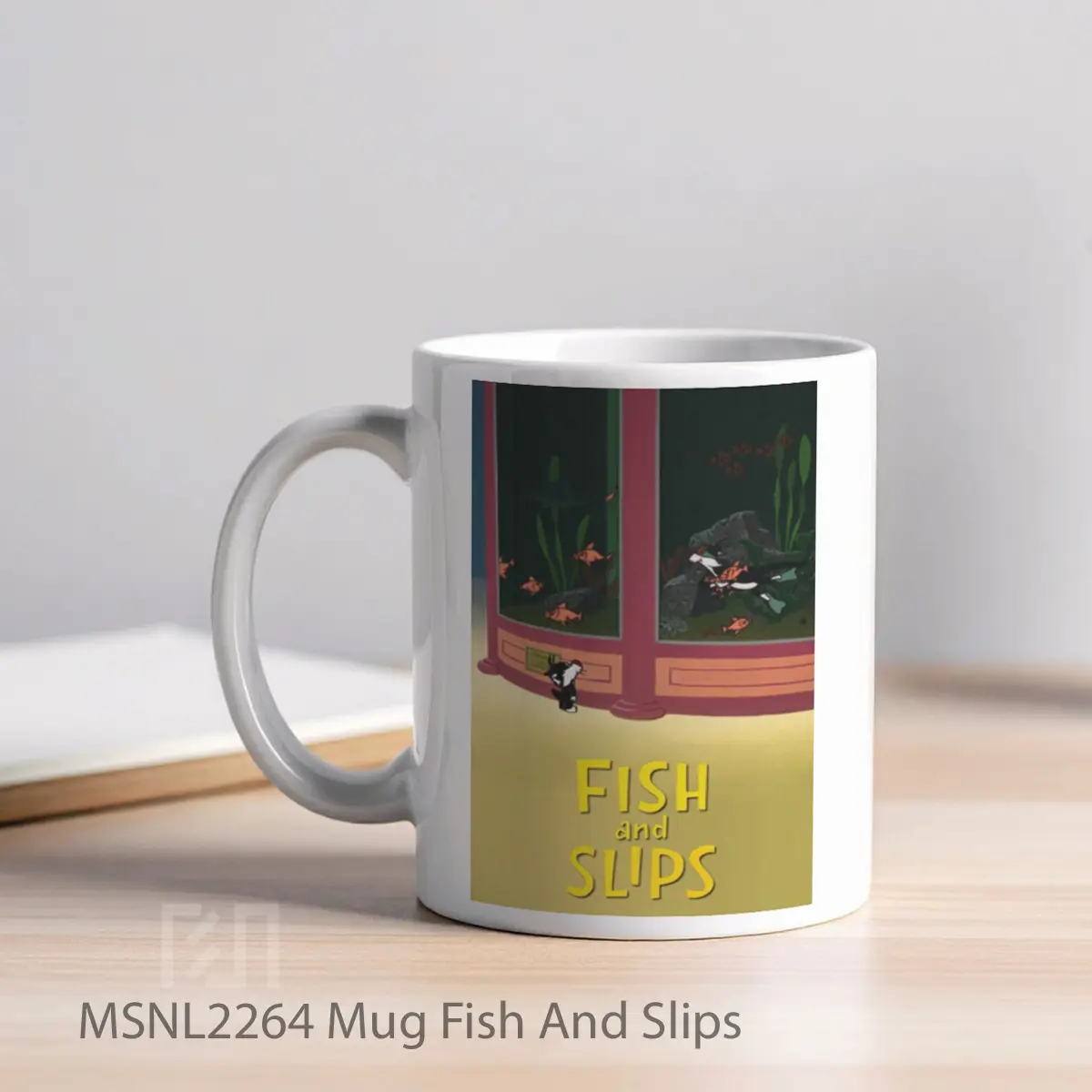 Mug Fish And Slips Gelas Keramik Tema Film MSNL2264 - Tampak Kiri