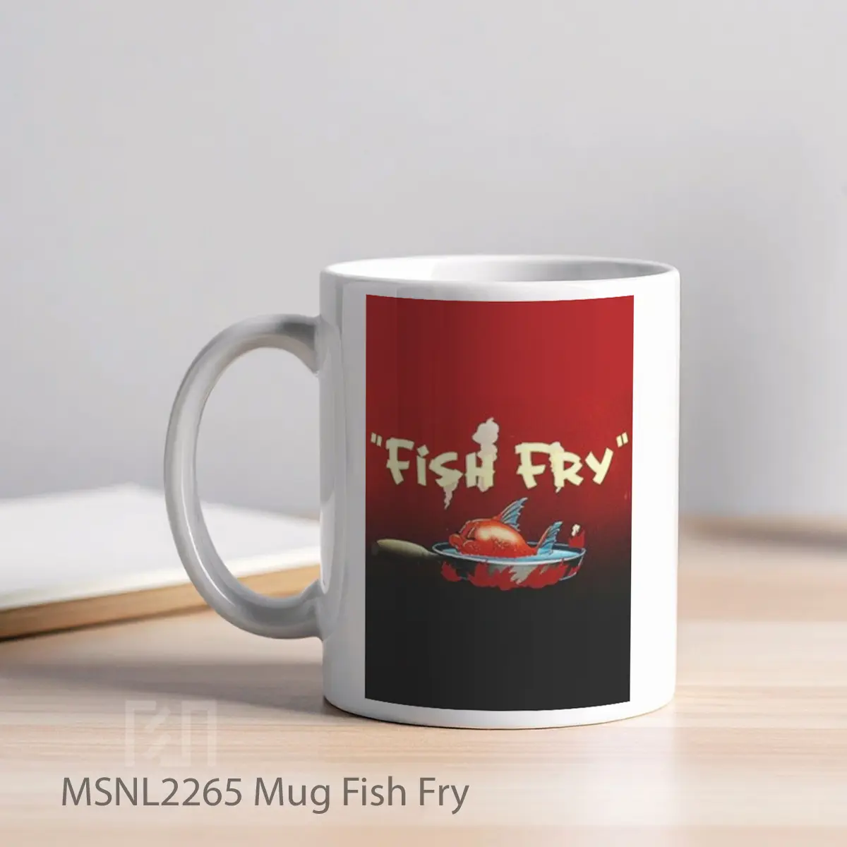Mug Fish Fry Gelas Keramik Tema Film MSNL2265 - Tampak Kiri