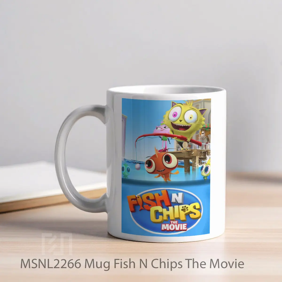Mug Fish N Chips The Movie Gelas Keramik Tema Film MSNL2266 - Tampak Kiri