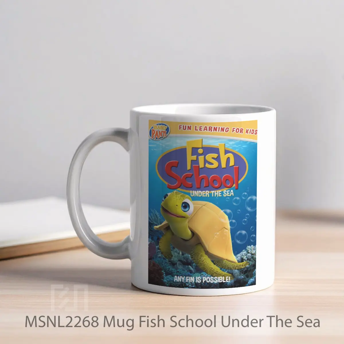 Mug Fish School Under The Sea Gelas Keramik Tema Film MSNL2268 - Tampak Kiri