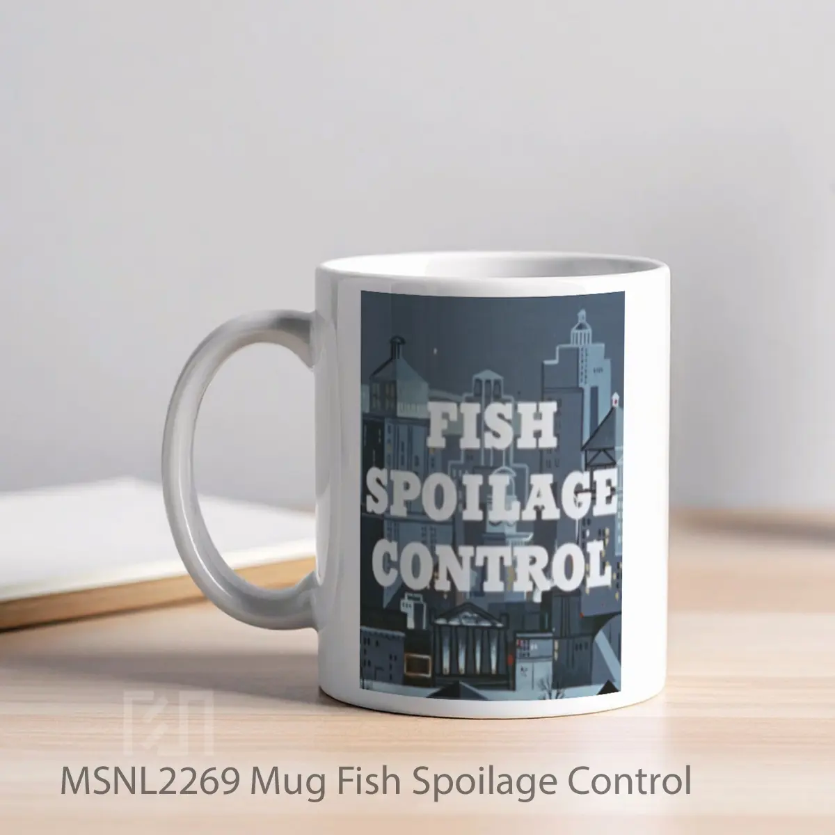 Mug Fish Spoilage Control Gelas Keramik Tema Film MSNL2269 - Tampak Kiri
