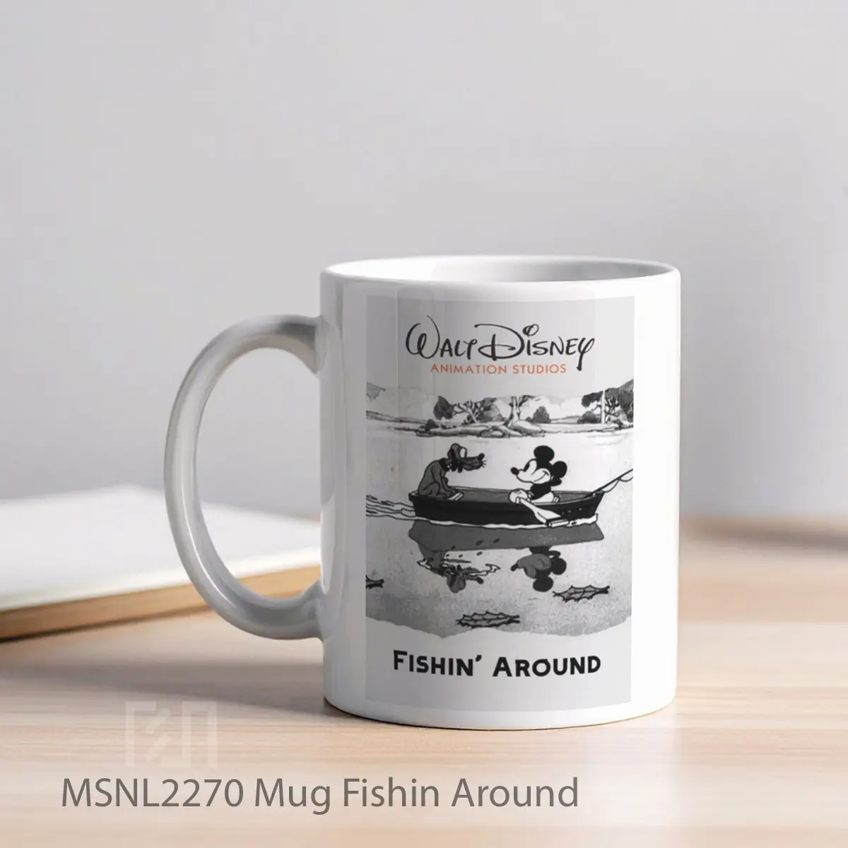 Mug Fishin Around Gelas Keramik Tema Film MSNL2270 - Tampak Kiri