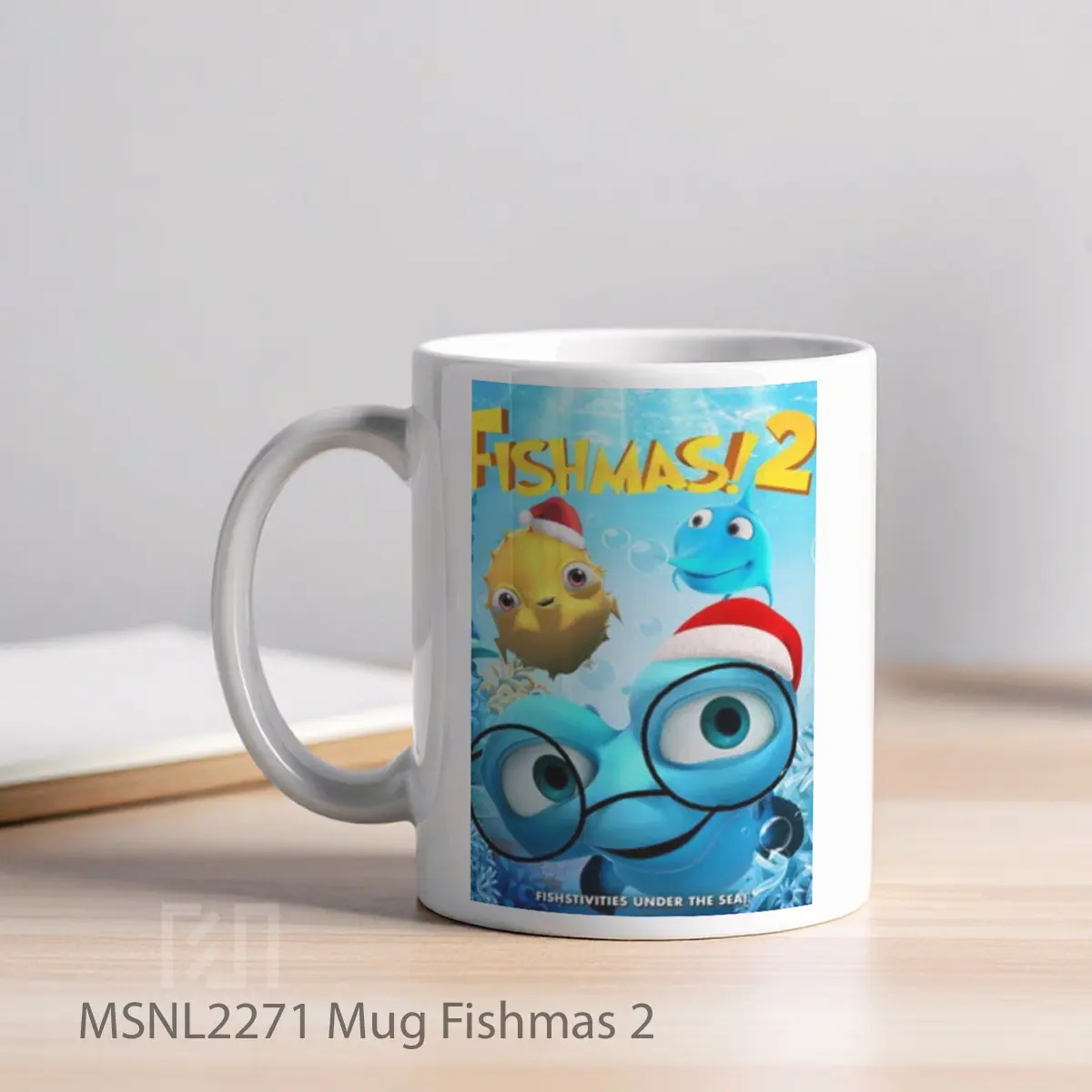 Mug Fishmas 2 Gelas Keramik Tema Film MSNL2271 - Tampak Kiri