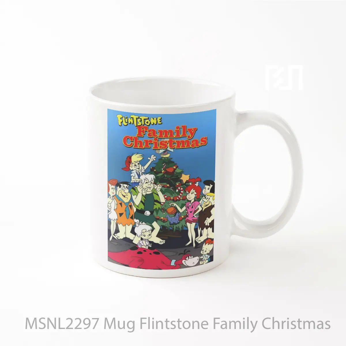 Mug Flintstone Family Christmas Gelas Keramik Tema Film MSNL2297