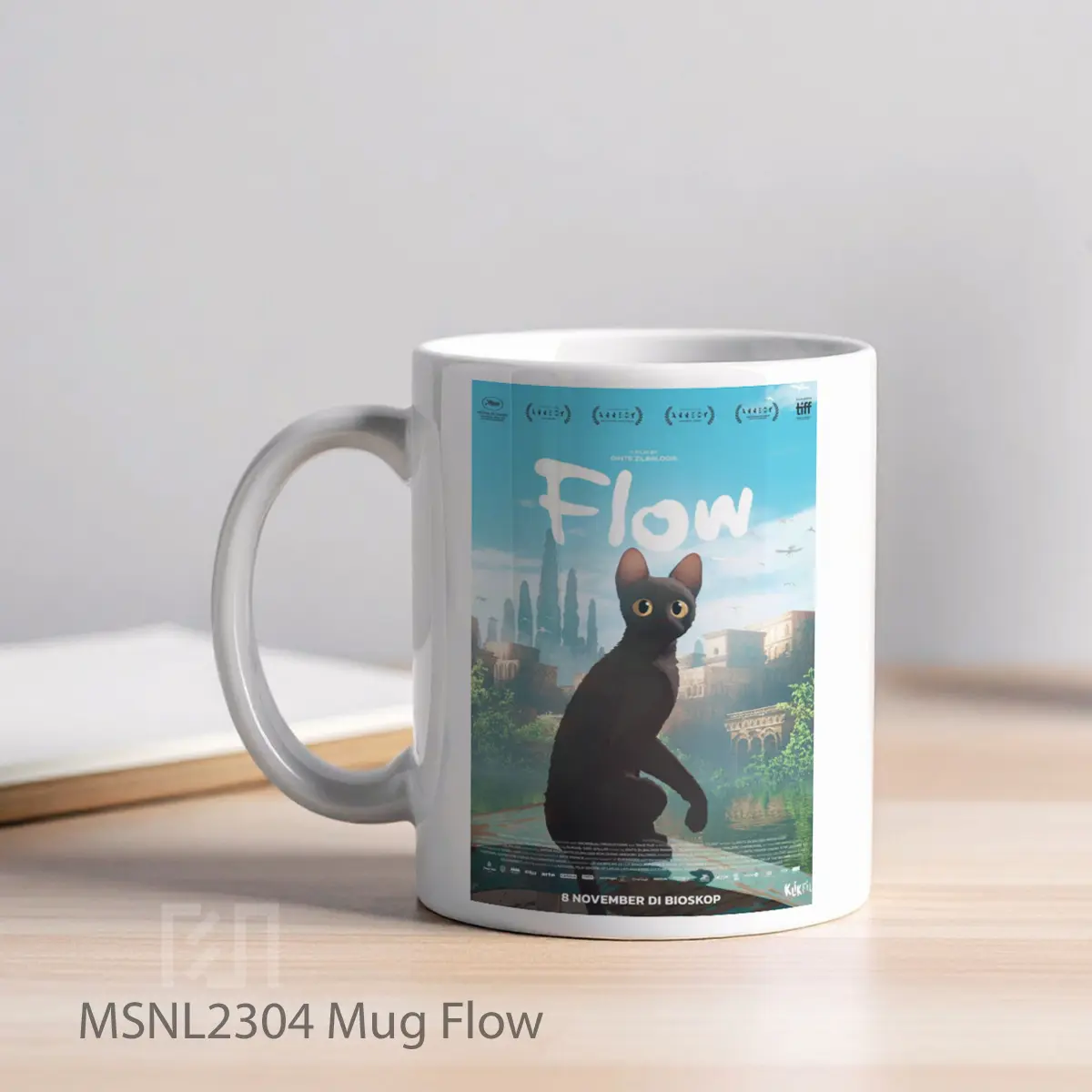 Mug Flow Gelas Keramik Tema Film MSNL2304 - Tampak Kiri