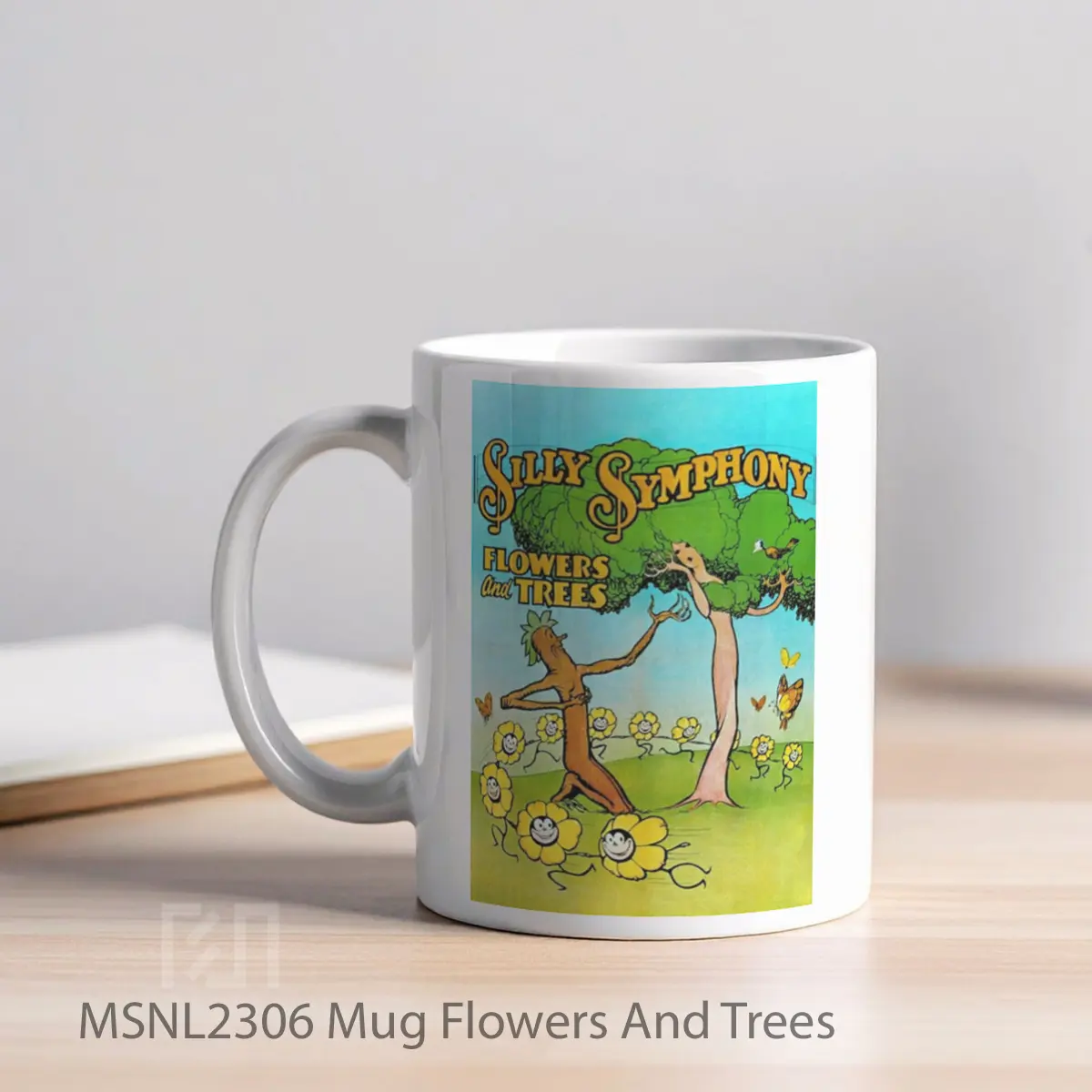 Mug Flowers And Trees Gelas Keramik Tema Film MSNL2306 - Tampak Kiri
