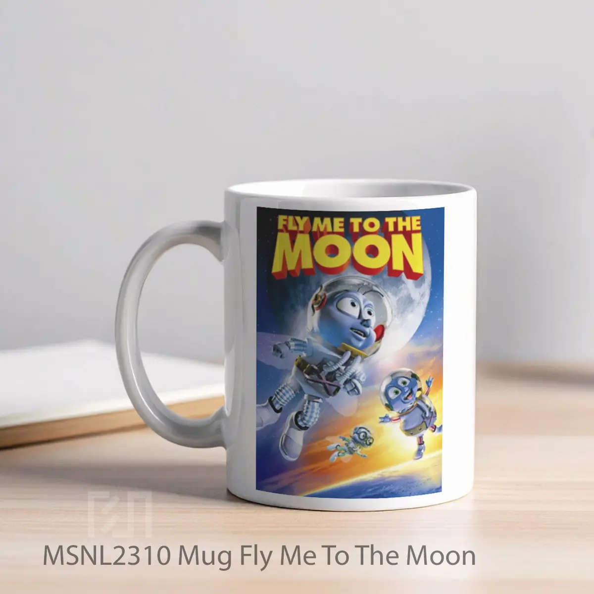 Mug Fly Me To The Moon Gelas Keramik Tema Film MSNL2310 - Tampak Kiri