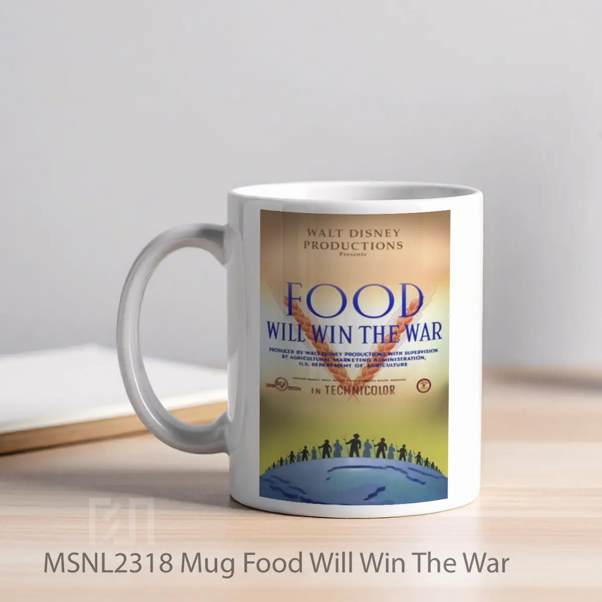Mug Food Will Win The War Gelas Keramik Tema Film MSNL2318 - Tampak Kiri