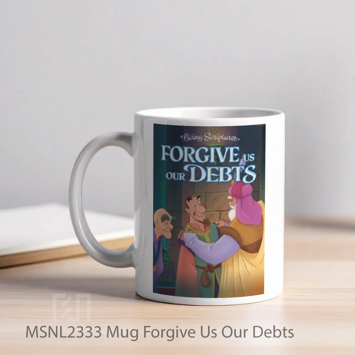 Mug Forgive Us Our Debts Gelas Keramik Tema Film MSNL2333 - Tampak Kiri