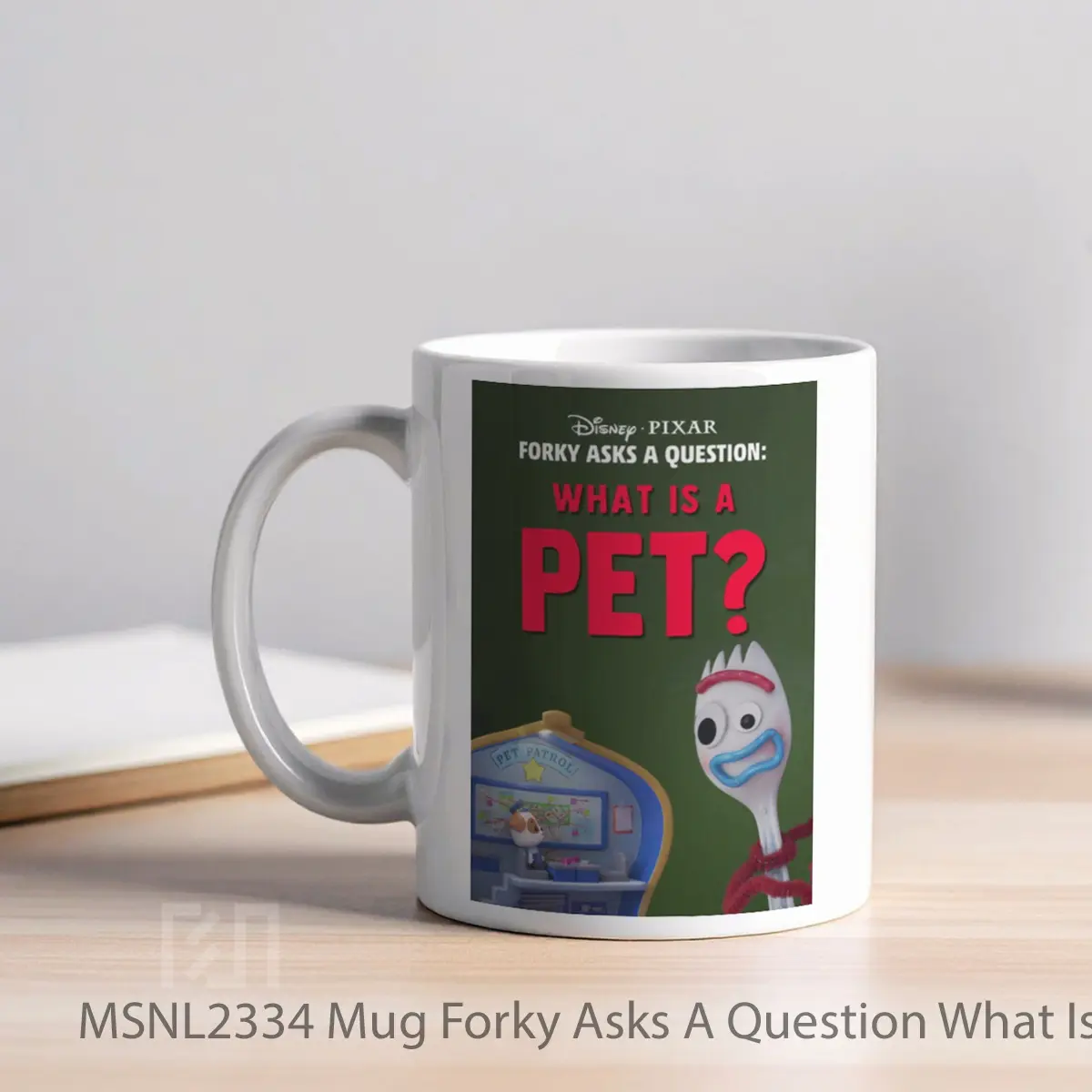 Mug Forky Asks A Question What Is A Pet Gelas Keramik Tema Film MSNL2334 - Tampak Kiri
