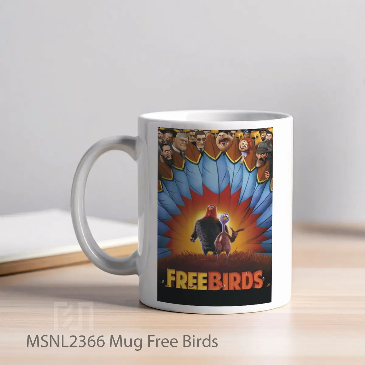 Mug Free Birds Gelas Keramik Tema Film MSNL2366 - Tampak Kiri