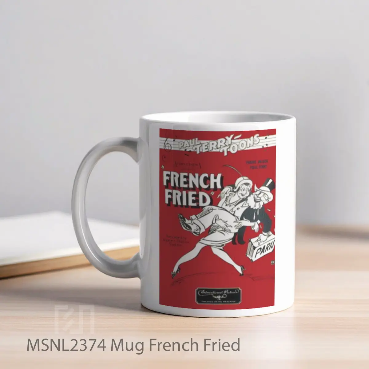 Mug French Fried Gelas Keramik Tema Film MSNL2374 - Tampak Kiri