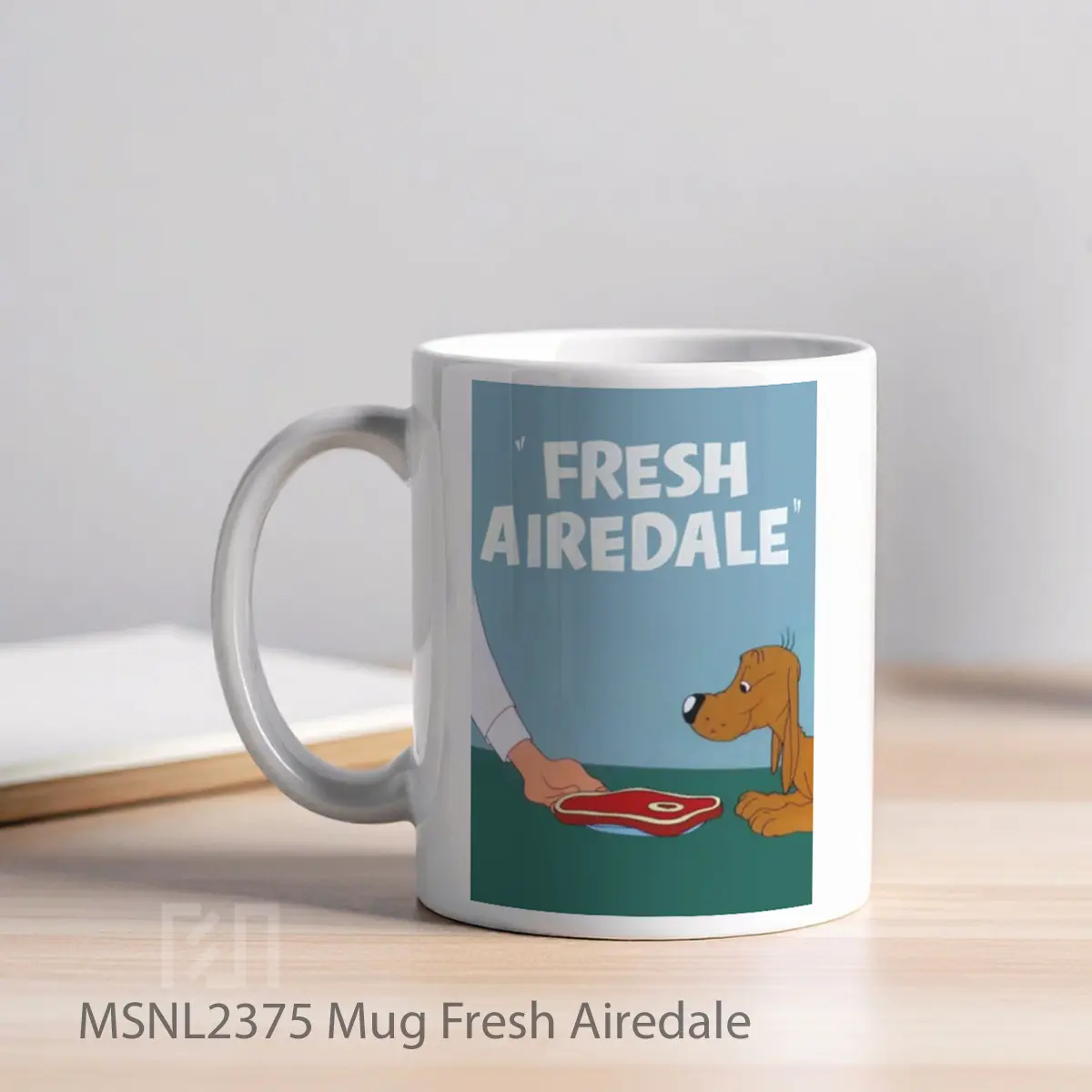 Mug Fresh Airedale Gelas Keramik Tema Film MSNL2375 - Tampak Kiri