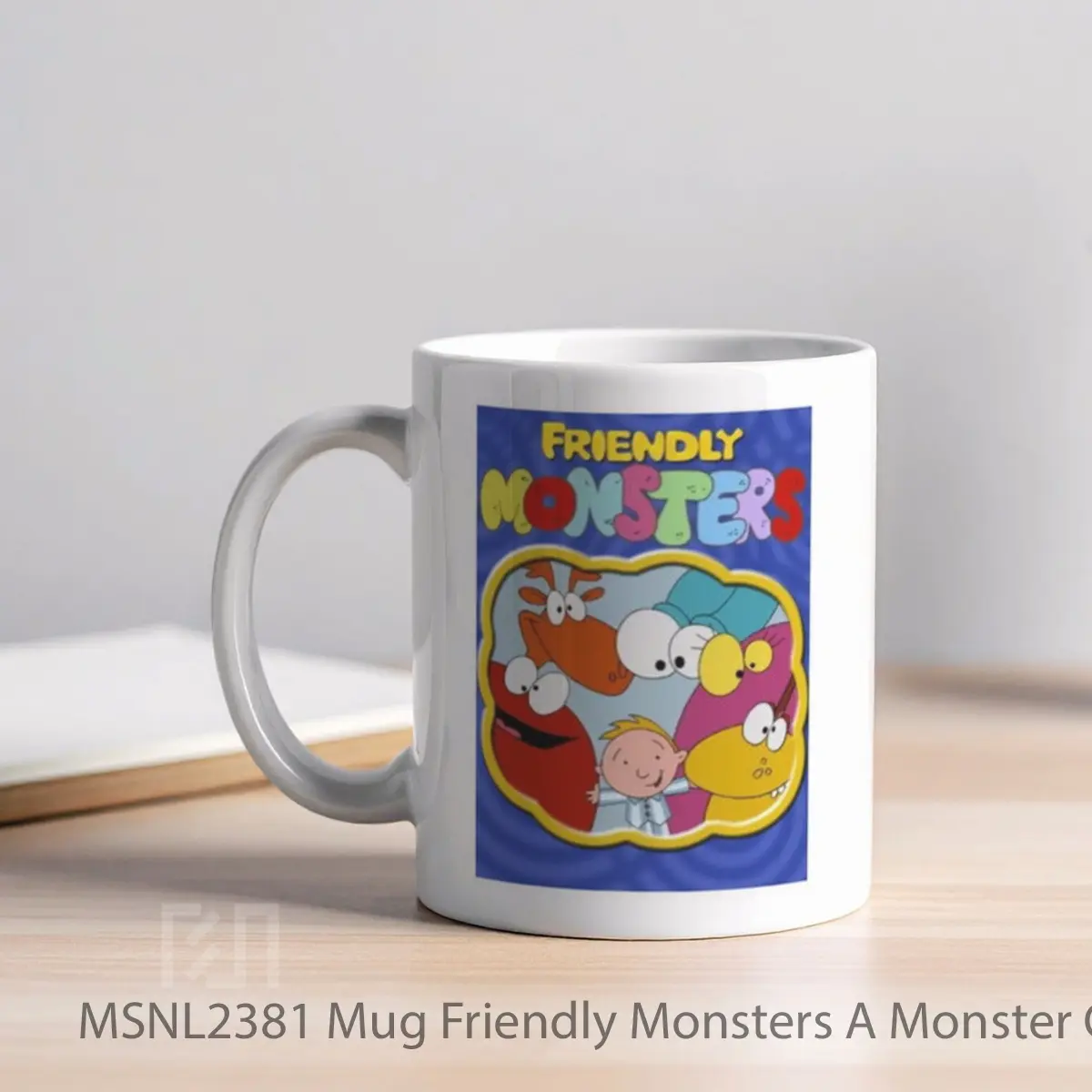 Mug Friendly Monsters A Monster Christmas Gelas Keramik Tema Film MSNL2381 - Tampak Kiri