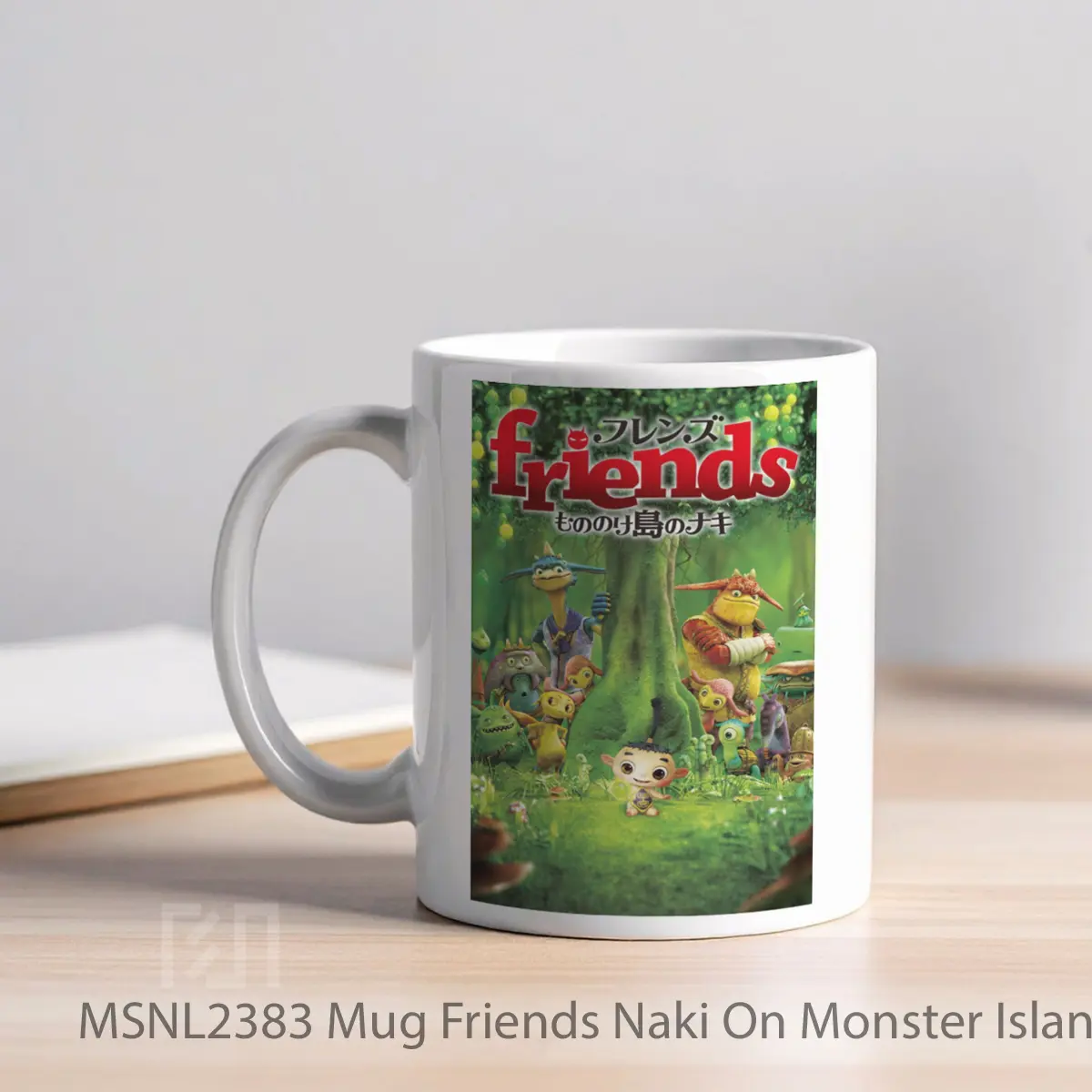 Mug Friends Naki On Monster Island Gelas Keramik Tema Film MSNL2383 - Tampak Kiri
