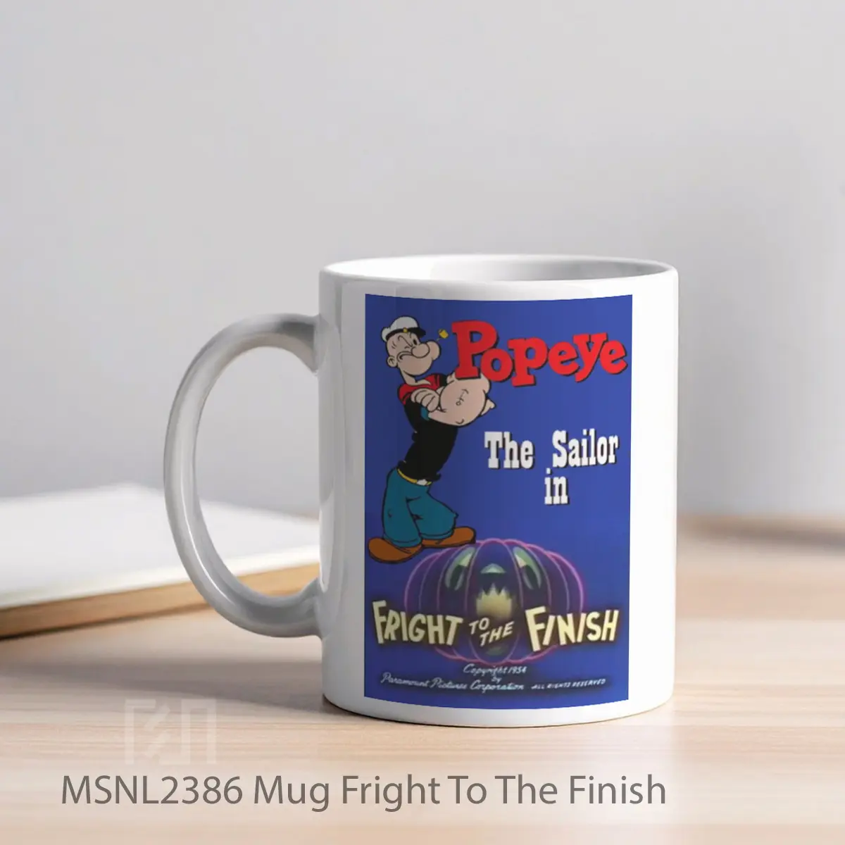 Mug Fright To The Finish Gelas Keramik Tema Film MSNL2386 - Tampak Kiri