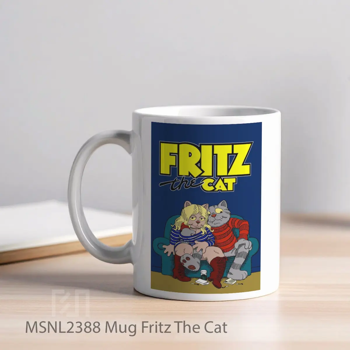 Mug Fritz The Cat Gelas Keramik Tema Film MSNL2388 - Tampak Kiri