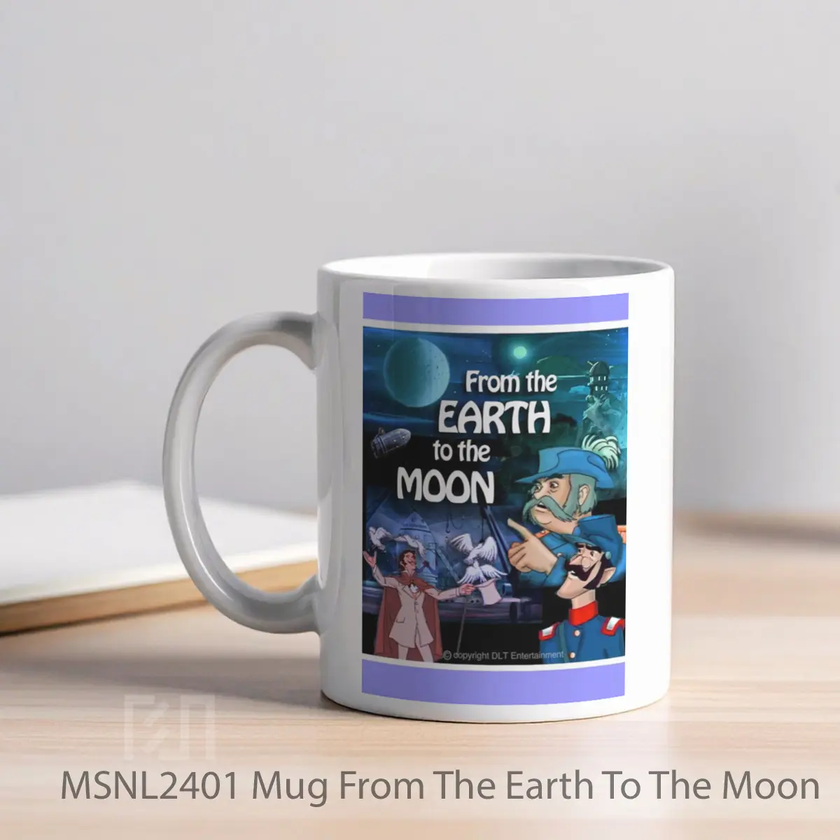 Mug From The Earth To The Moon Gelas Keramik Tema Film MSNL2401 - Tampak Kiri
