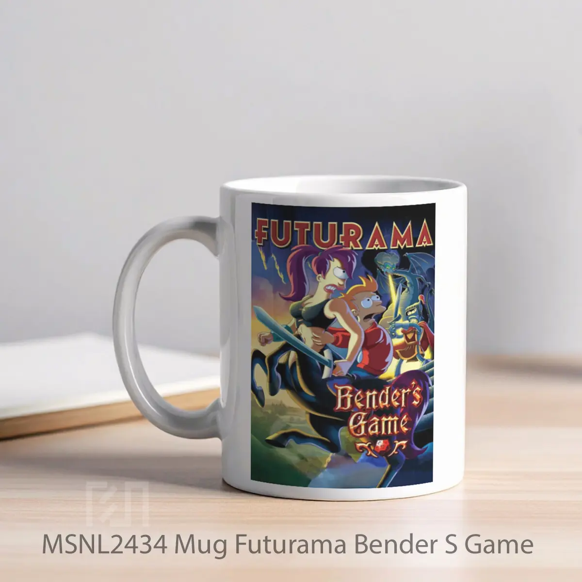 Mug Futurama Bender S Game Gelas Keramik Tema Film MSNL2434 - Tampak Kiri