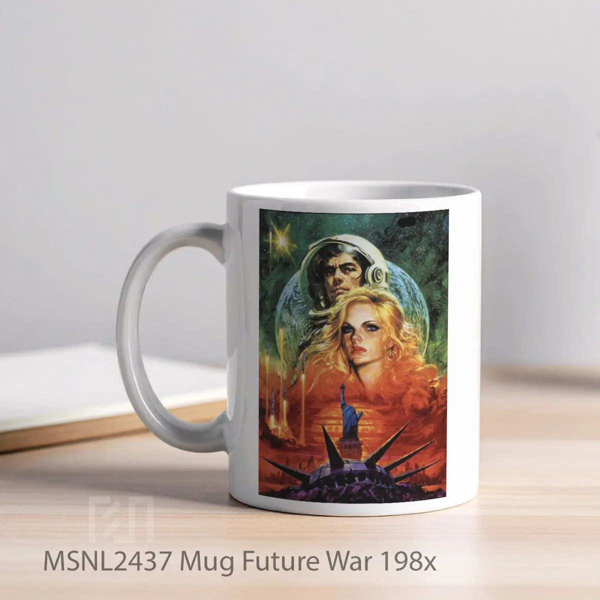 Mug Future War 198x Gelas Keramik Tema Film MSNL2437 - Tampak Kiri