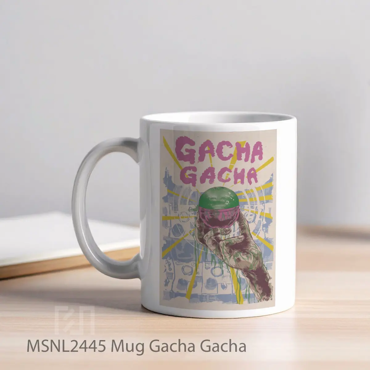 Mug Gacha Gacha Gelas Keramik Tema Film MSNL2445 - Tampak Kiri