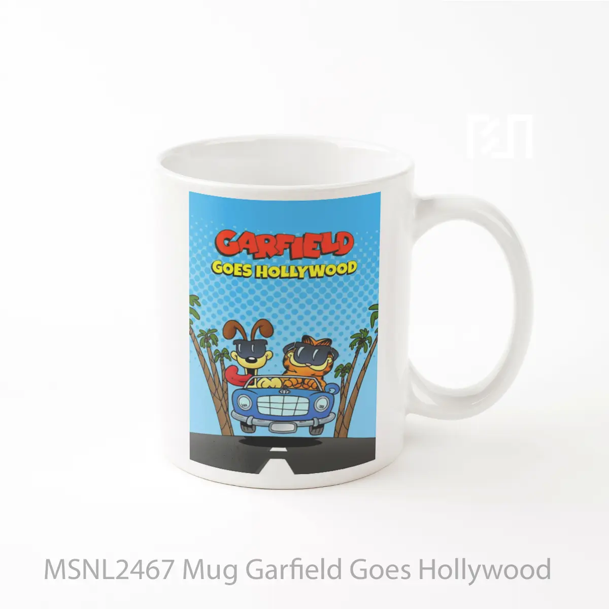 Mug Garfield Goes Hollywood Gelas Keramik Tema Film MSNL2467