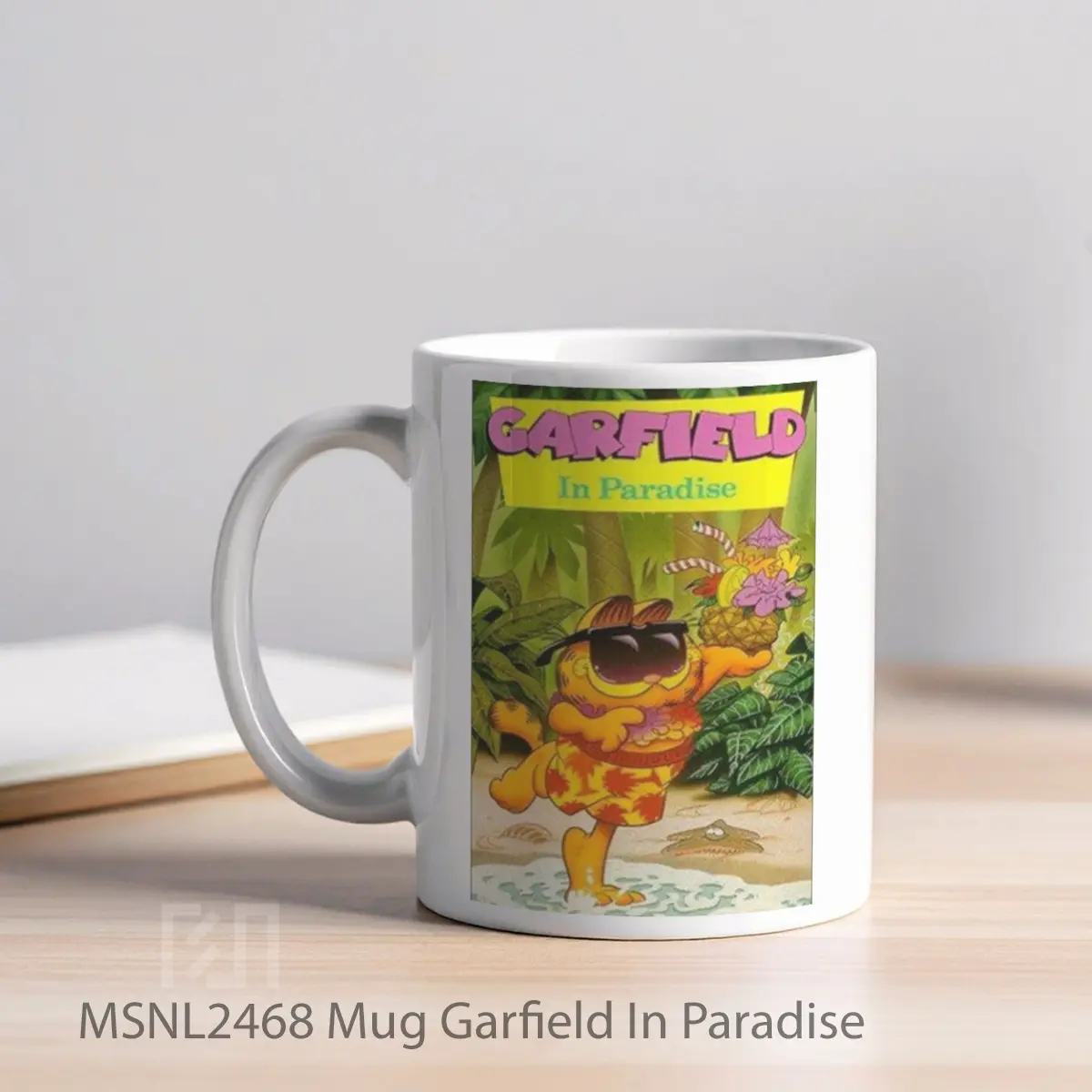 Mug Garfield In Paradise Gelas Keramik Tema Film MSNL2468 - Tampak Kiri