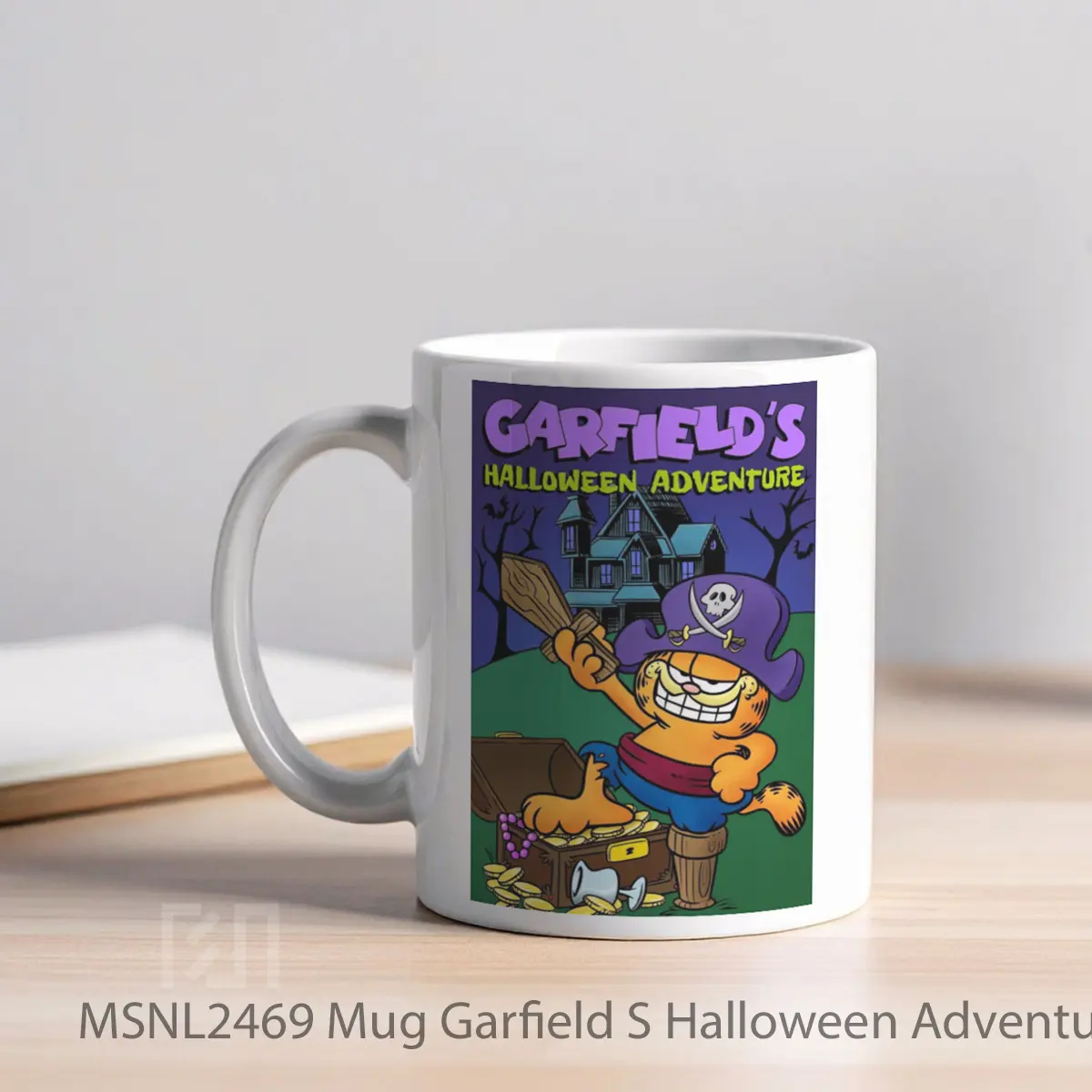 Mug Garfield S Halloween Adventure Gelas Keramik Tema Film MSNL2469 - Tampak Kiri