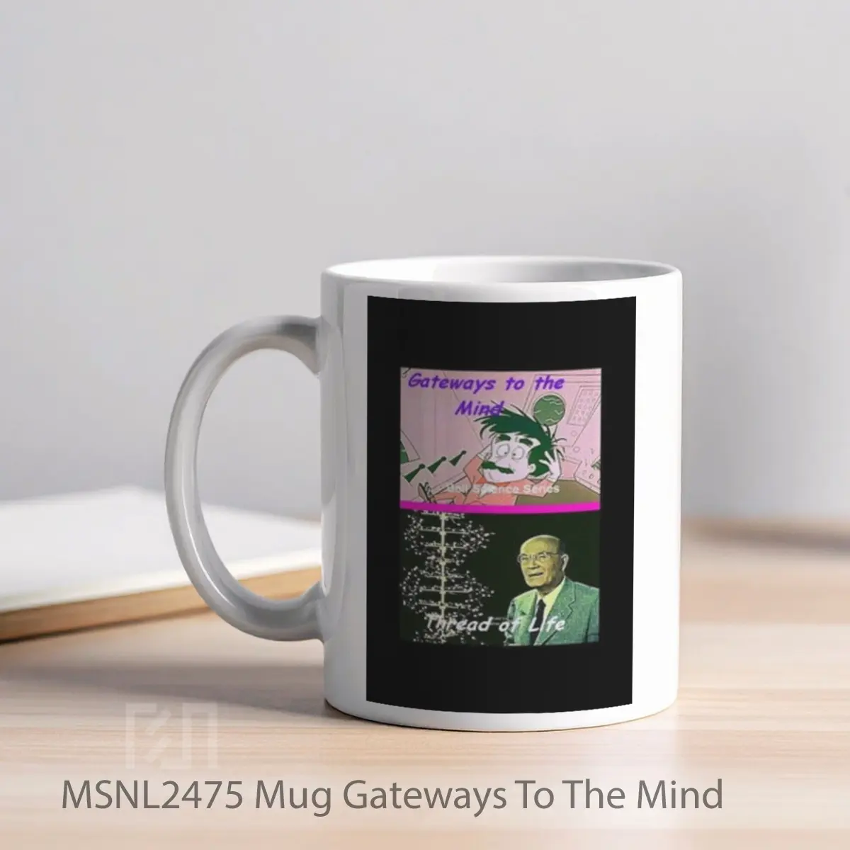 Mug Gateways To The Mind Gelas Keramik Tema Film MSNL2475 - Tampak Kiri