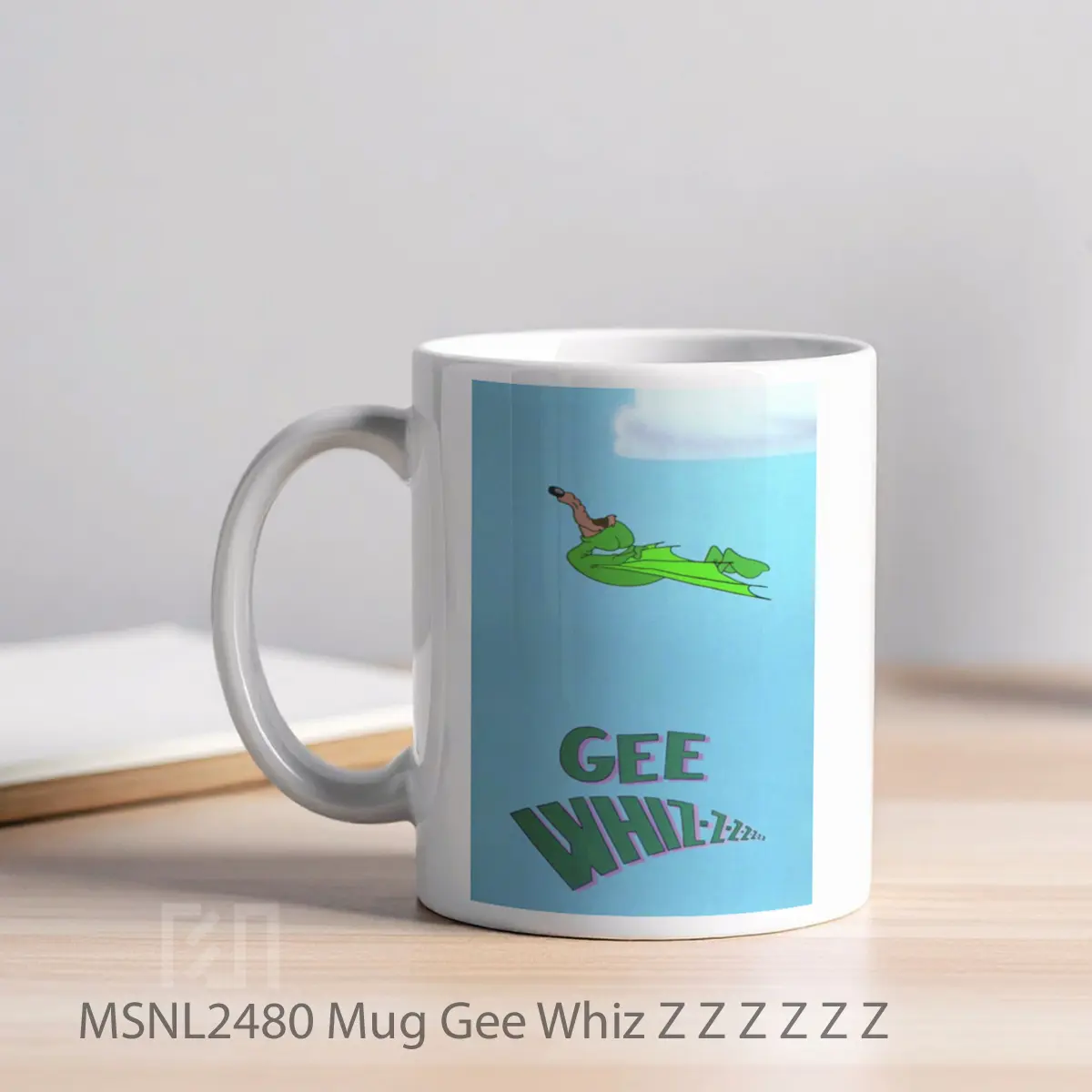 Mug Gee Whiz Z Z Z Z Z Z Gelas Keramik Tema Film MSNL2480 - Tampak Kiri