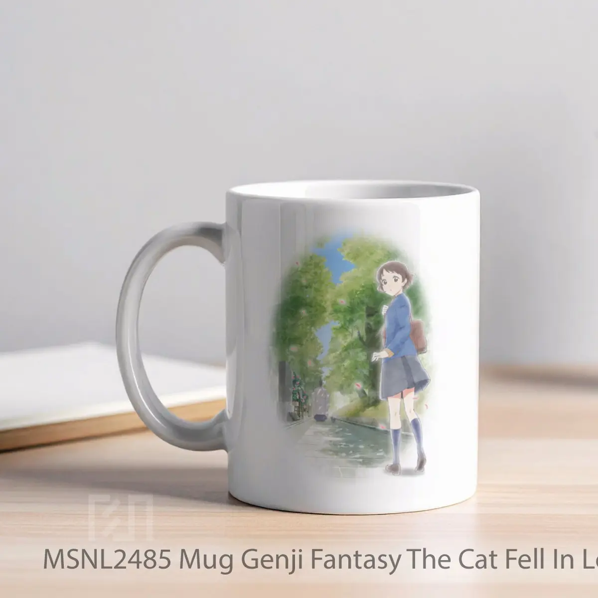 Mug Genji Fantasy The Cat Fell In Love With Hikaru Genji Gelas Keramik Tema Film MSNL2485 - Tampak Kiri