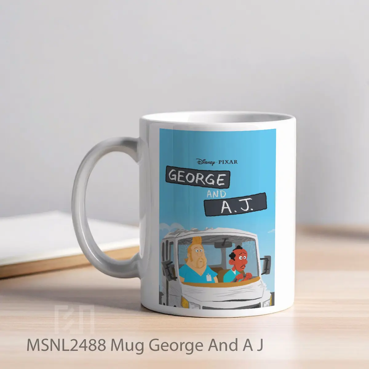 Mug George And A J Gelas Keramik Tema Film MSNL2488 - Tampak Kiri