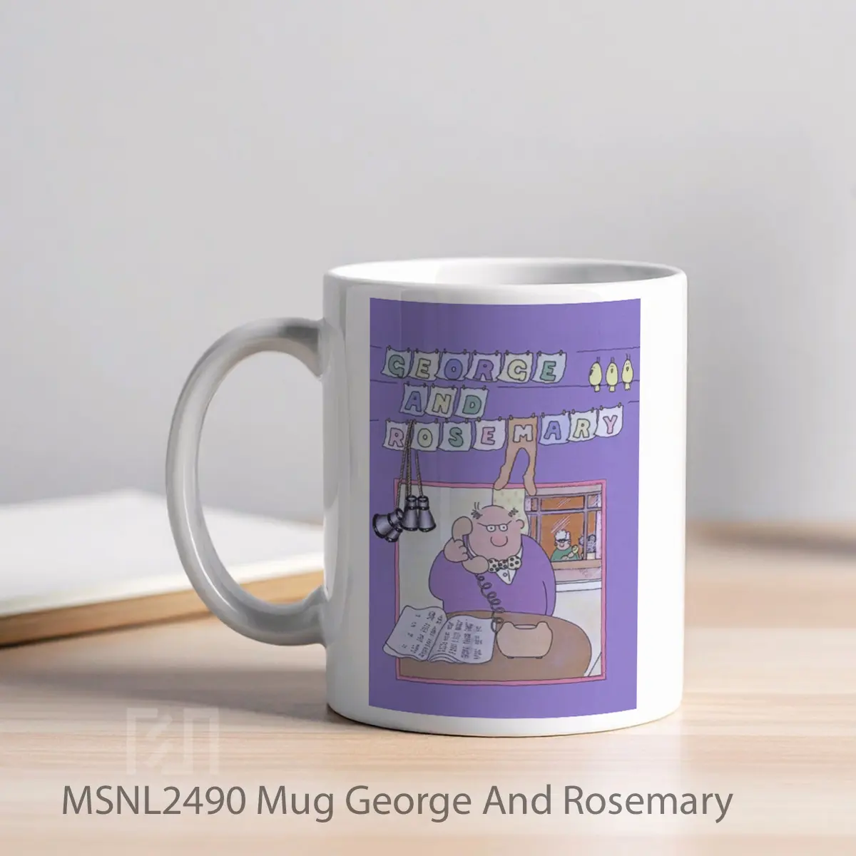 Mug George And Rosemary Gelas Keramik Tema Film MSNL2490 - Tampak Kiri
