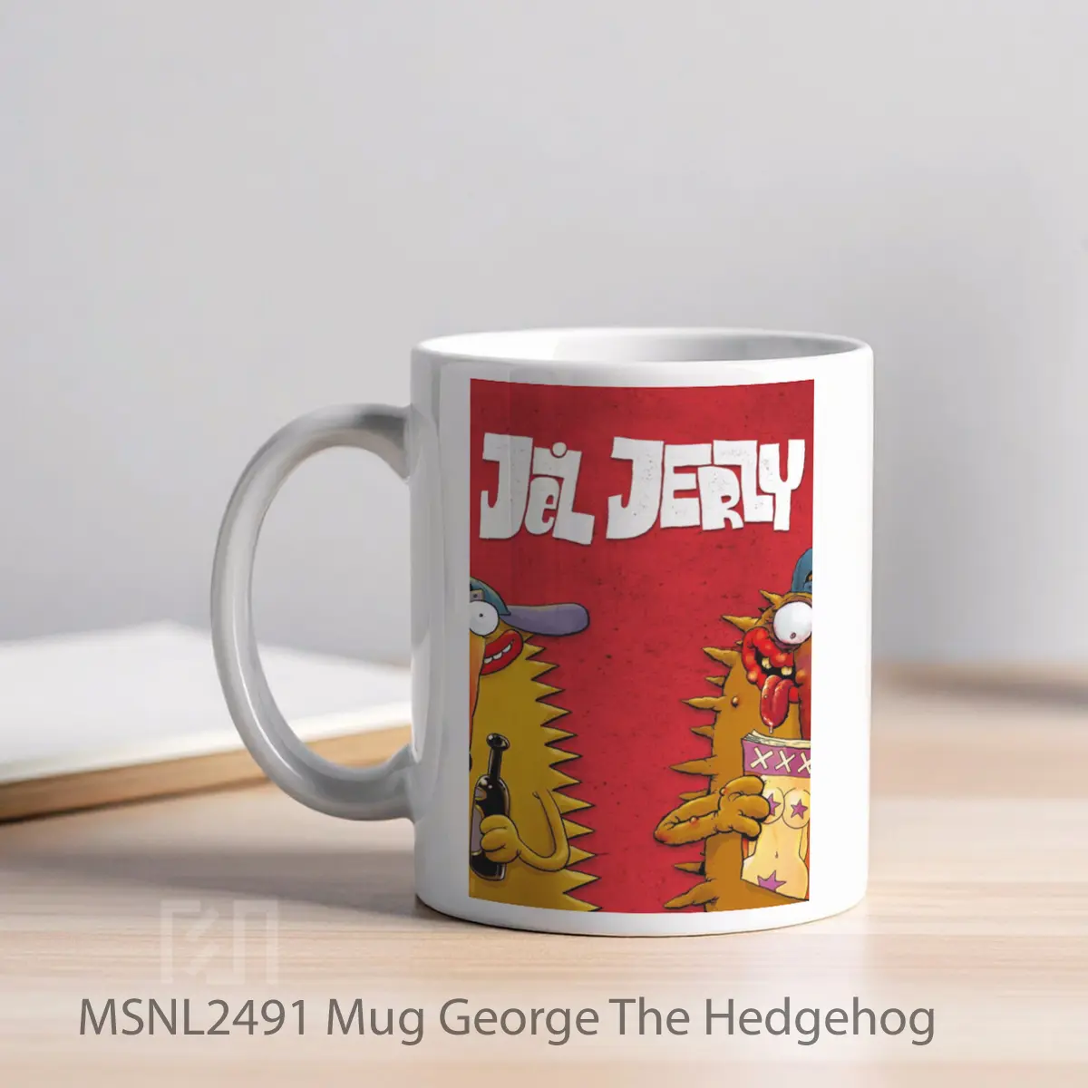 Mug George The Hedgehog Gelas Keramik Tema Film MSNL2491 - Tampak Kiri
