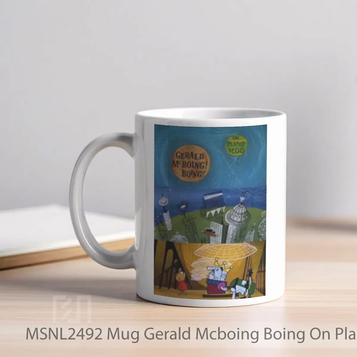 Mug Gerald Mcboing Boing On Planet Moo Gelas Keramik Tema Film MSNL2492 - Tampak Kiri
