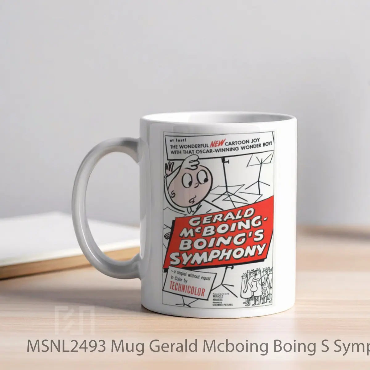 Mug Gerald Mcboing Boing S Symphony Gelas Keramik Tema Film MSNL2493 - Tampak Kiri