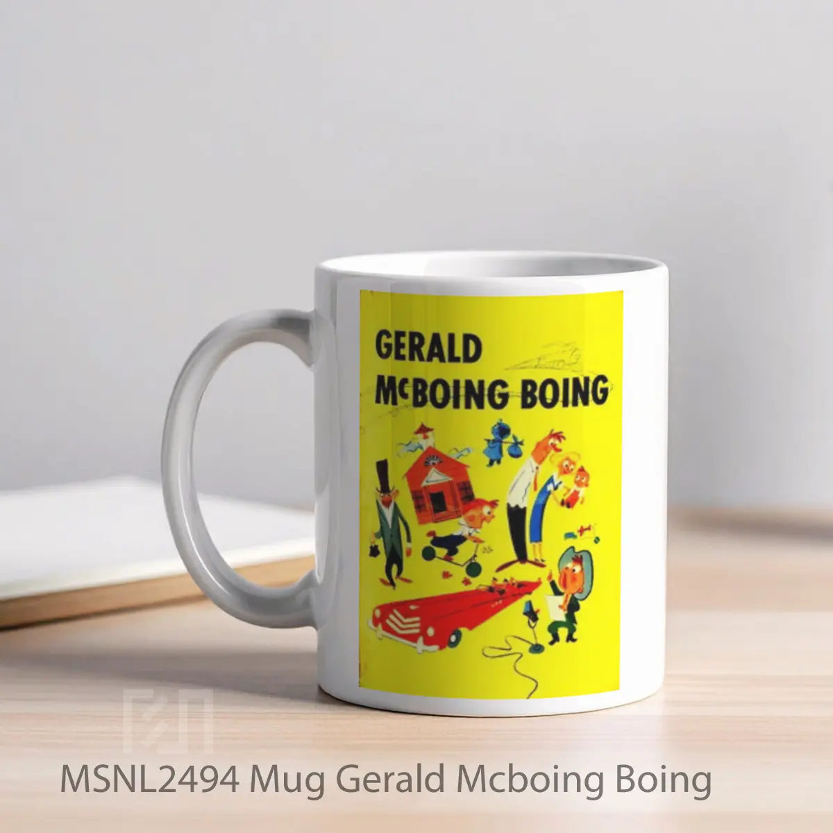 Mug Gerald Mcboing Boing Gelas Keramik Tema Film MSNL2494 - Tampak Kiri