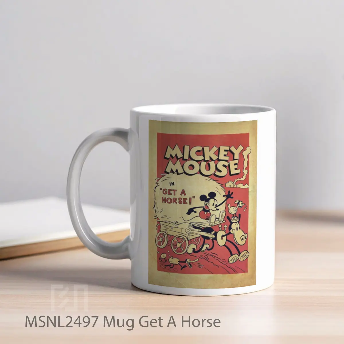 Mug Get A Horse Gelas Keramik Tema Film MSNL2497 - Tampak Kiri